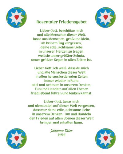 Rosental Peace Prayer by Johanna Thier