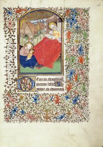 Birth of Jesus, from the Book of Hours of the Master of Jacques de Besançon by French School