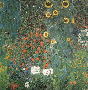 Farm Garden with Sunflowers by Gustav Klimt