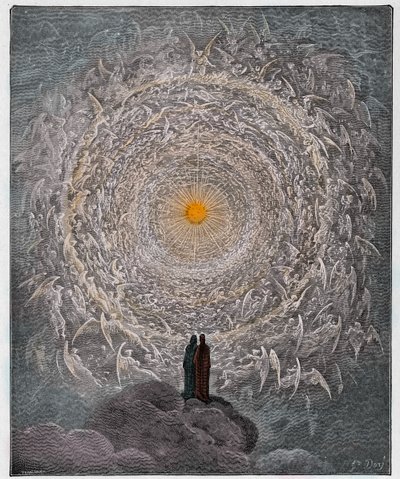 Paradiso, Canto 31: The saintly throng form a rose in the empyrean by Gustave Dore