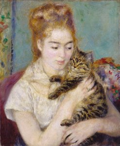 Woman with a Cat by Pierre-Auguste Renoir